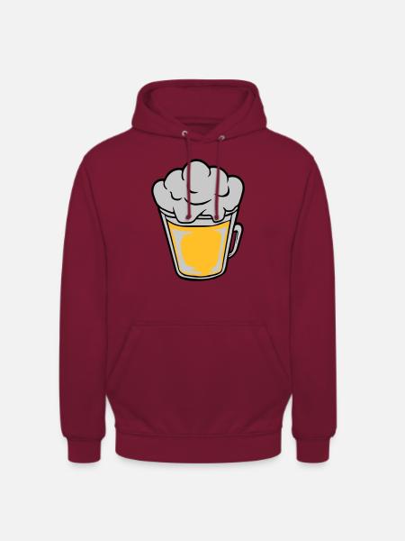 Comic beer from above - Unisex Hoodie - bordeaux