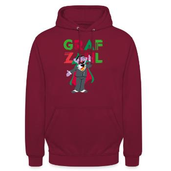 Sesamstraße Graf Zahl - Unisex Hoodie - Bordeaux - Vorne - Alina (178cm) & Michal (187cm)