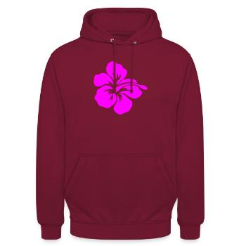 Hibiskus - Unisex Hoodie - Bordeaux - Vorne - Alina (178cm) & Michal (187cm)