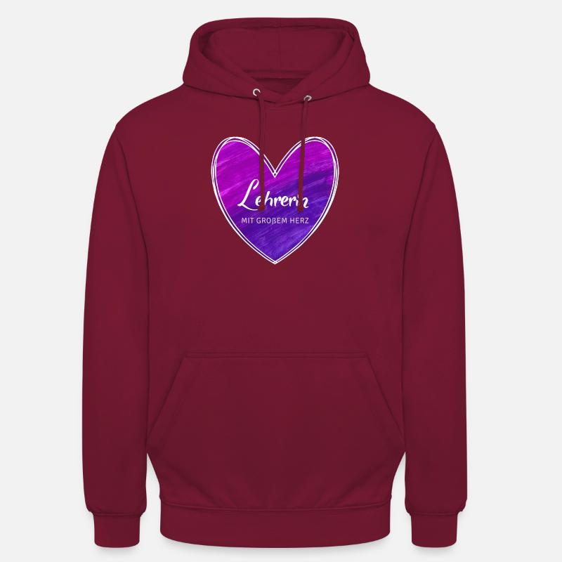 Lehrerin mit großem Herz - Unisex Hoodie - Bordeaux
