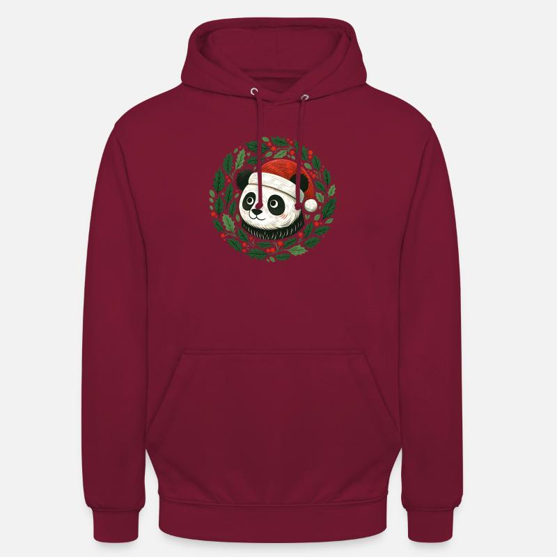 Weihnachts-Pandabär - Unisex Hoodie - Bordeaux