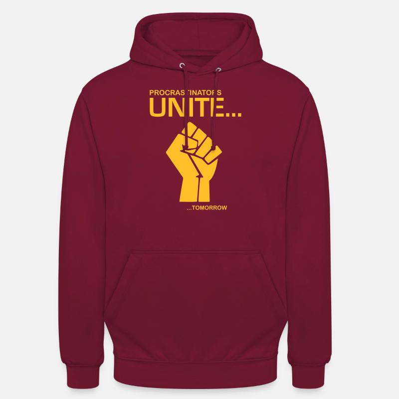 Procratinators Unite - Sweat-shirt à capuche unisexe - bordeaux