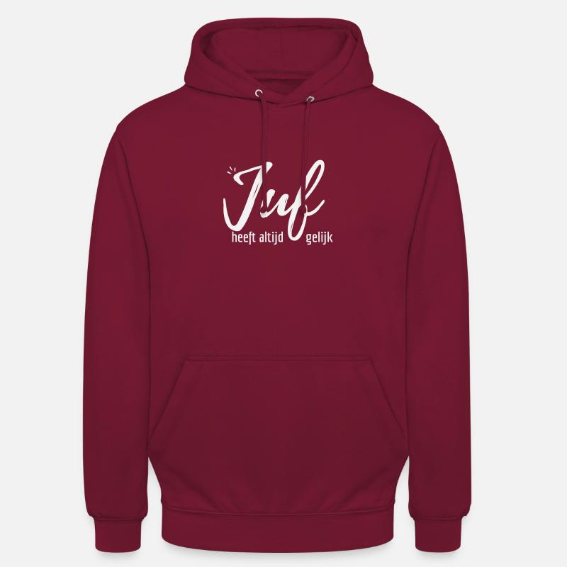 enseignant-même blanc - Sweat-shirt à capuche unisexe - bordeaux