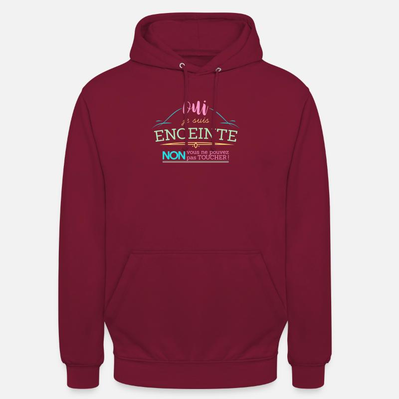 Oui je suis enceinte - Sweat-shirt à capuche unisexe - bordeaux