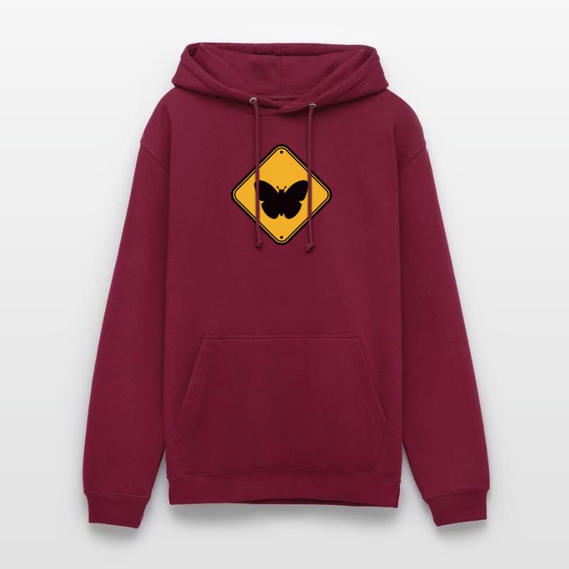 butterfly caution caution note shield zone Unisex Hoodie