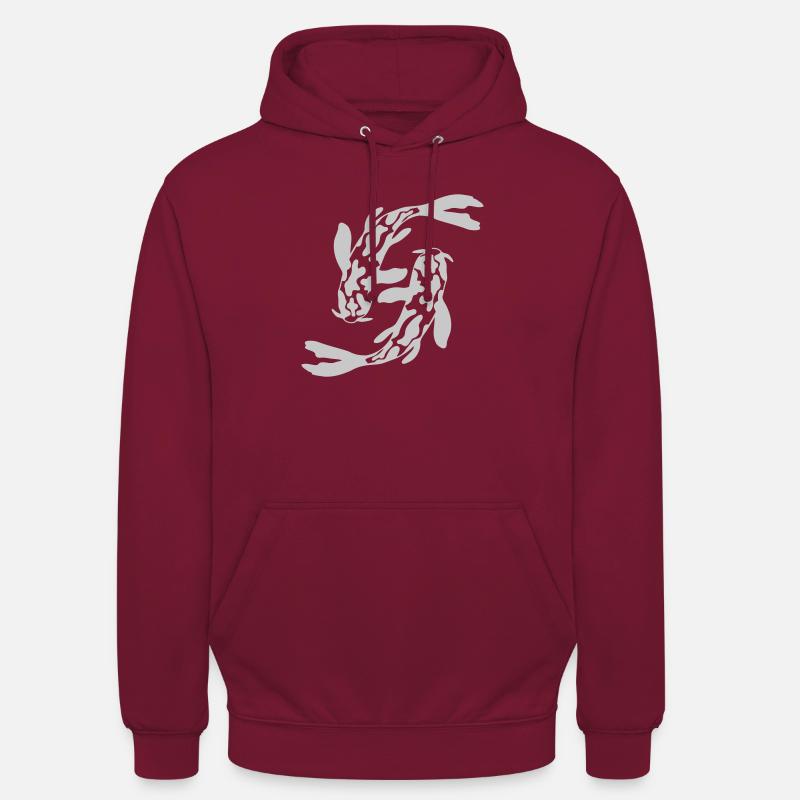 Conception 2 Koi Fish - Sweat-shirt à capuche unisexe - bordeaux