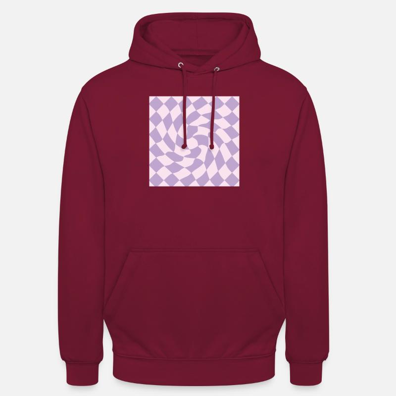Schachbrettmuster Violett - Unisex Hoodie - Bordeaux