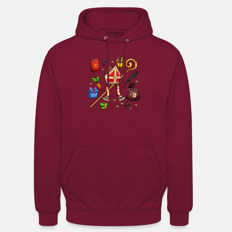 Éléments de Saint-Nicolas - Sweat-shirt à capuche unisexe - bordeaux