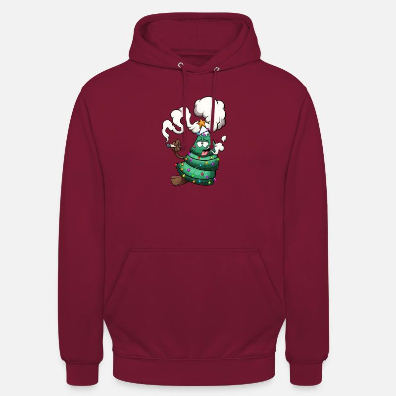 Sapin de Noël défoncé - Sweat-shirt à capuche unisexe - bordeaux
