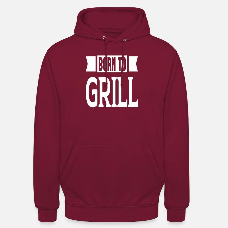 Né pour griller - Sweat-shirt à capuche unisexe - bordeaux