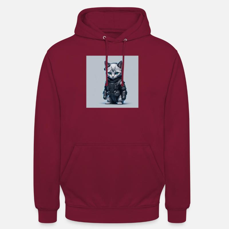 Cyber chat Soldat - Sweat-shirt à capuche unisexe - bordeaux