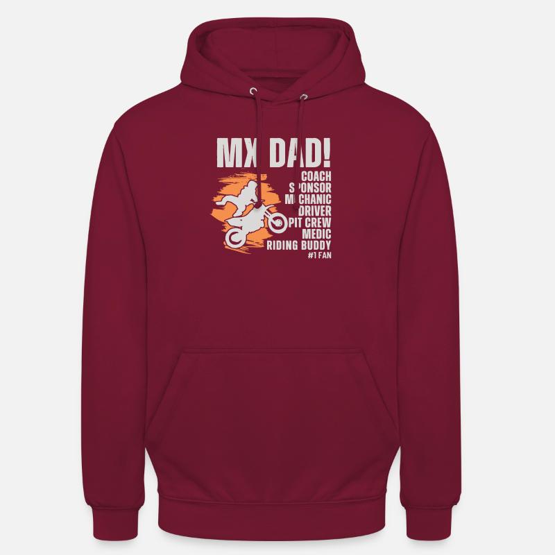 MX Papa ! Motocross - Sweat-shirt à capuche unisexe - bordeaux