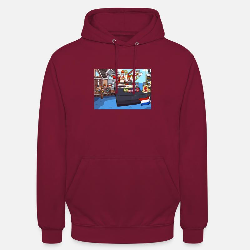 Arrivée de Saint-Nicolas - Sweat-shirt à capuche unisexe - bordeaux