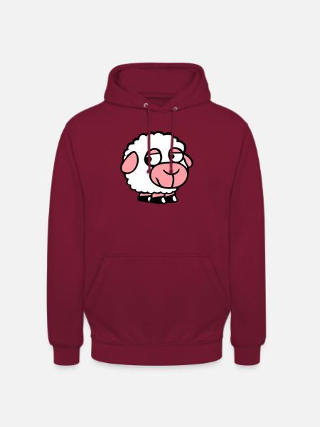 Sheep Sad Shy Introvert Unhappy - Unisex Hoodie - bordeaux