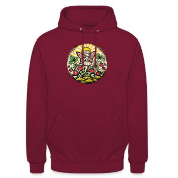 Erdbeer-Fee - Unisex Hoodie - Bordeaux - Vorne - Alina (178cm) & Michal (187cm)