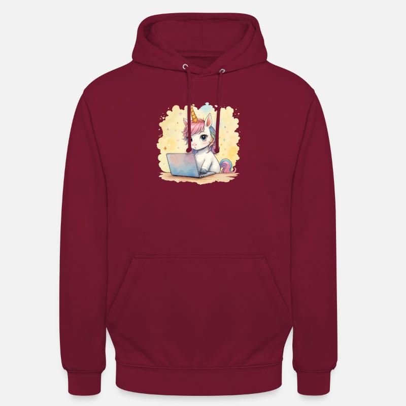 programmierendes Einhorn - Unisex Hoodie - Bordeaux