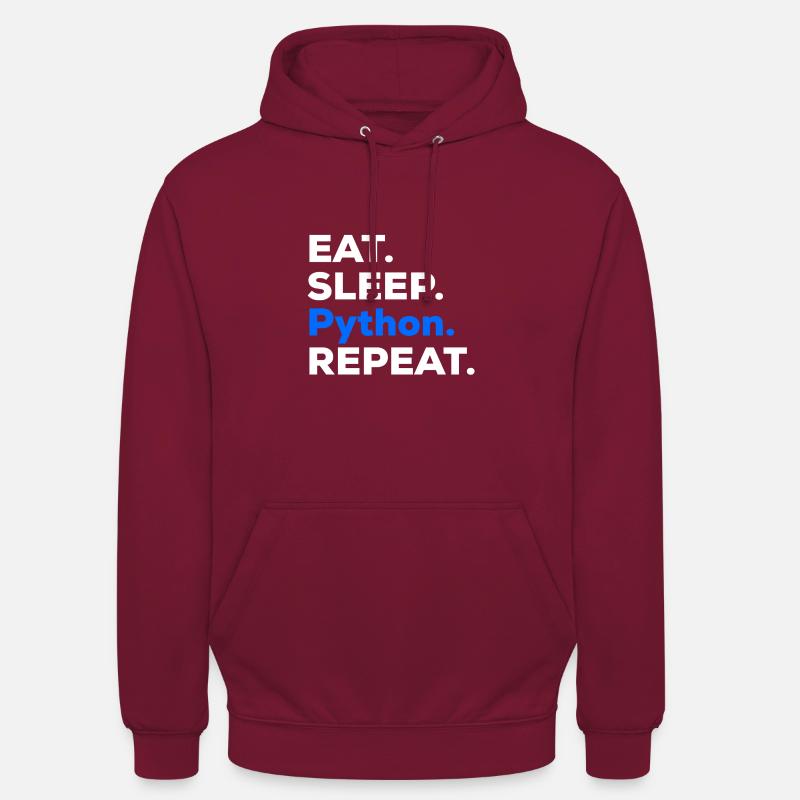 Eat Sleep Python Repeat - Unisex Hoodie - Bordeaux