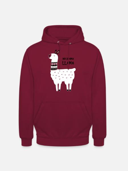 no drama llama - Unisex Hoodie - bordeaux