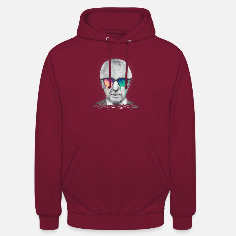 Albert Hofmann - Psychedelic Polygon Portrait - Sweat-shirt à capuche unisexe - bordeaux