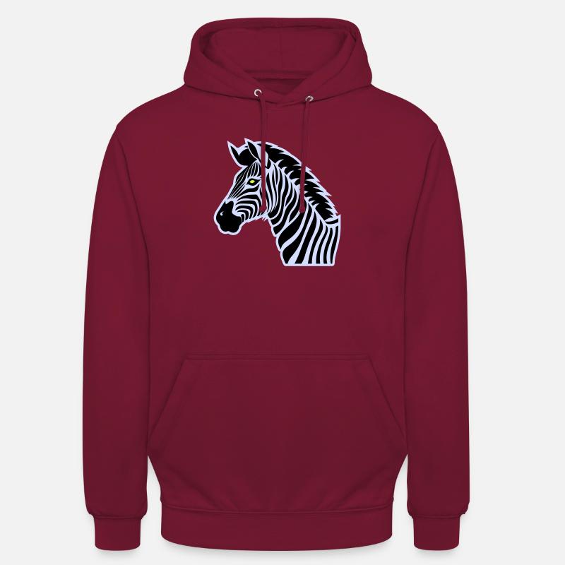 zèbre - Sweat-shirt à capuche unisexe - bordeaux
