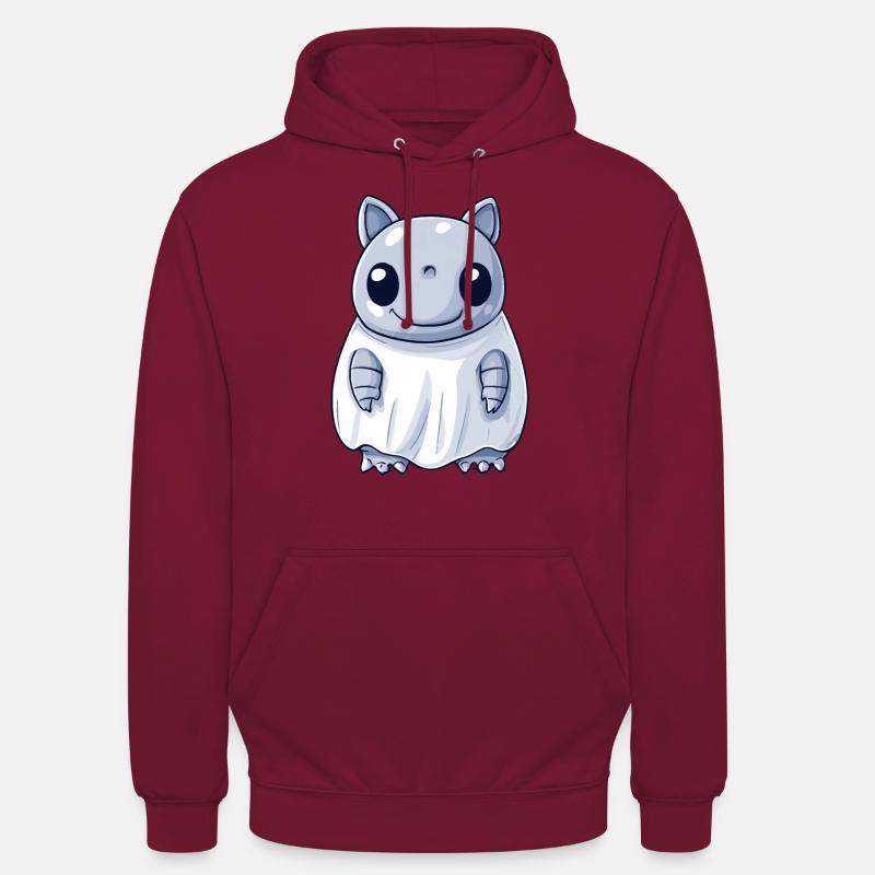 Armadillo Halloween Comic Ghost - Unisex Hoodie - bordeaux