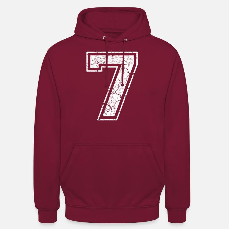 7_seven_sieben_white_weiss (fr) - Sweat-shirt à capuche unisexe - bordeaux