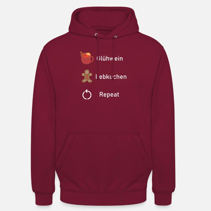 MULLED WINE GINGERBREAD REPEAT - Unisex Hoodie - bordeaux