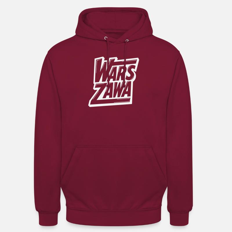 Varsovie, logo de Varsovie - Sweat-shirt à capuche unisexe - bordeaux