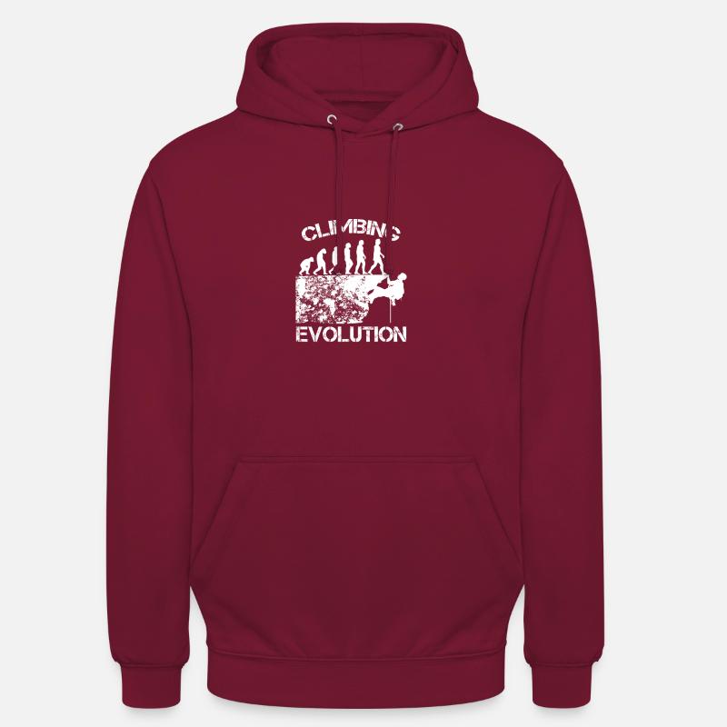 Klettern Berge Kletterer Geschenk · Evolution - Unisex Hoodie - Bordeaux