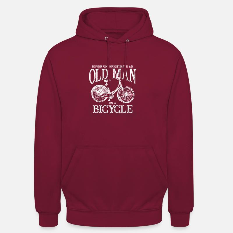 Retraités à vélo - Sweat-shirt à capuche unisexe - bordeaux