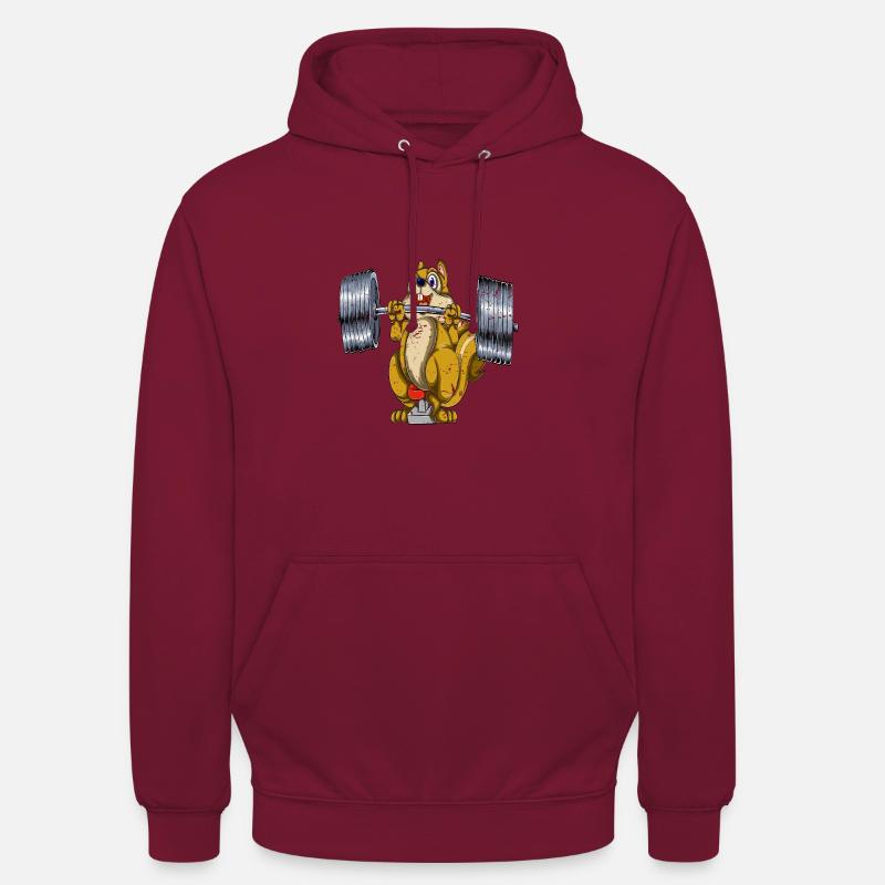 Développé couché écureuil - Sweat-shirt à capuche unisexe - bordeaux