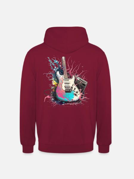 Schräge E-Gitarre - Unisex Hoodie - Bordeaux