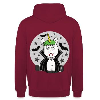 Vampir Einhorn - Unisex Hoodie - Bordeaux - Hinten - Michal (187cm)