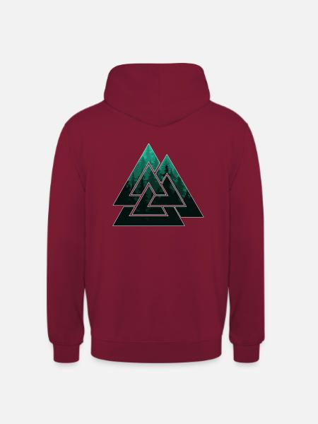 Valknut Wikinger Symbol - Unisex Hoodie - Bordeaux