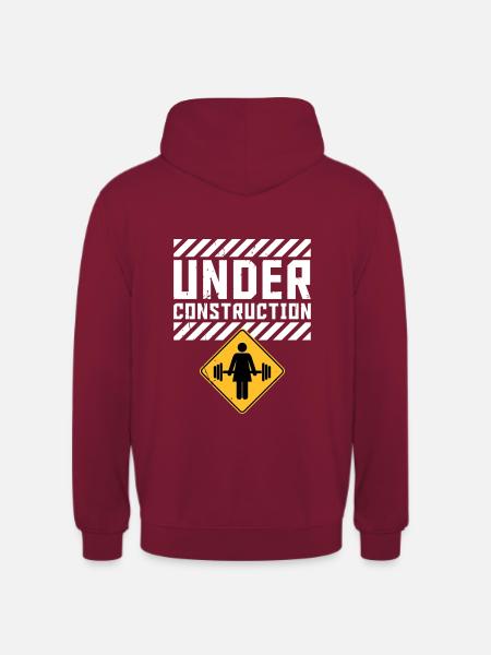 M. UNDER CONSTRUCTION - Sweat-shirt à capuche unisexe - bordeaux
