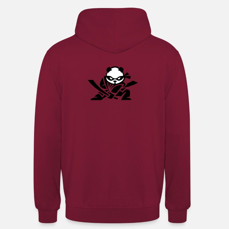 Le panda ninja - Sweat-shirt à capuche unisexe - bordeaux