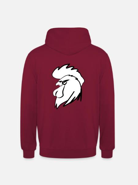 ROOSTER BOOSTER white - Unisex Hoodie - Bordeaux