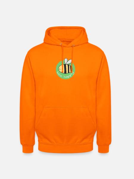 Biene Glücklich Auf Grün - Unisex Hoodie - Orange