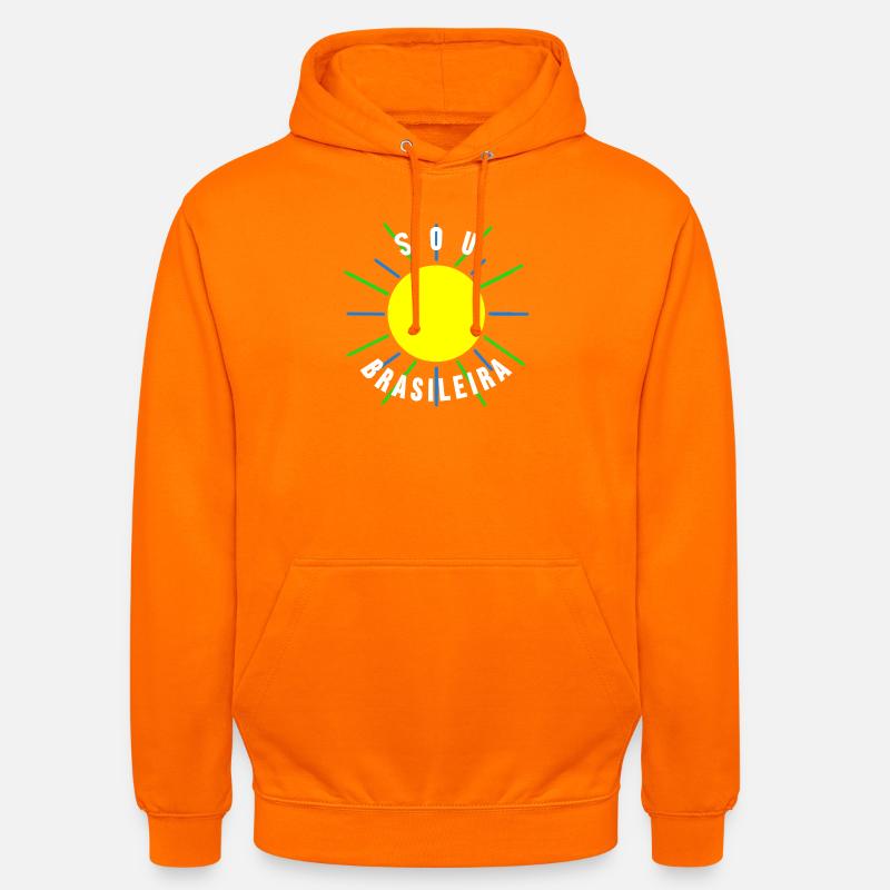 Brésilienne brasileira drapeau brésilien cadeau - Sweat-shirt à capuche unisexe - orange