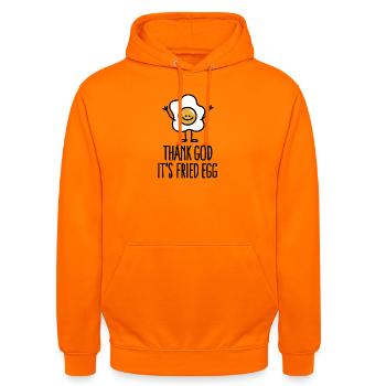 Thank god it's fried egg - Unisex Hoodie - Orange - Vorne - AI Model Male 185 light (185cm) & AI Model Female 180 light (180cm)