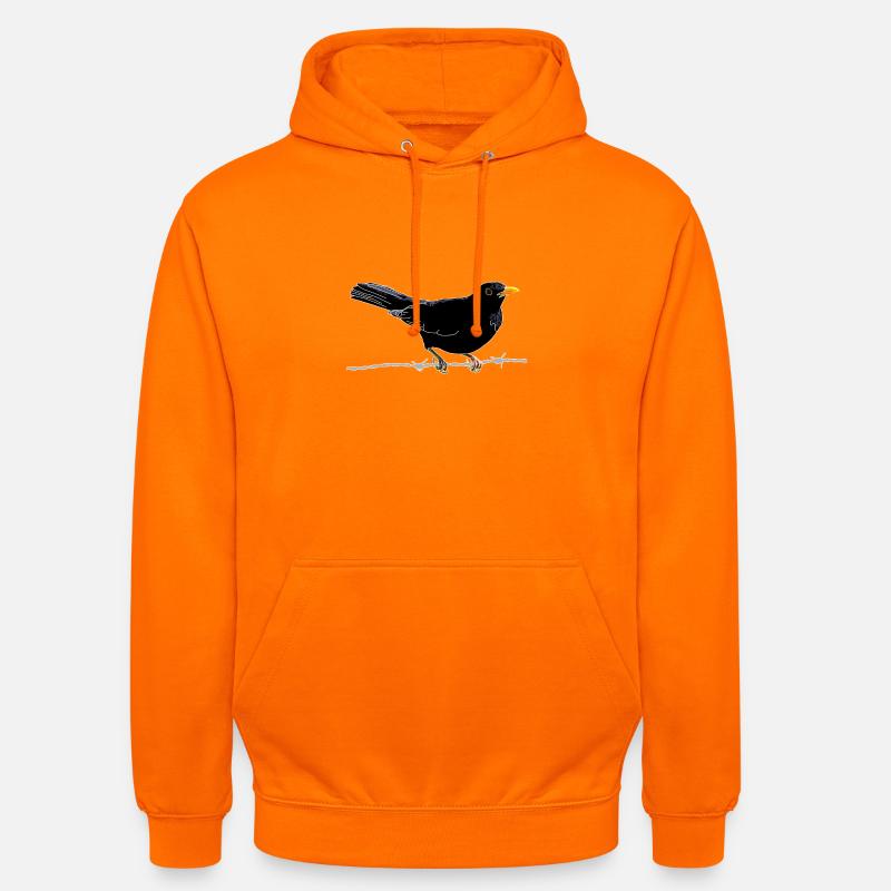 Amsel auf Stacheldraht - Unisex Hoodie - Orange