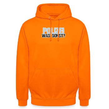 Polizei Polizist Beruf Arbeit Sprüche - Unisex Hoodie - Orange - Vorne - AI Model Male 185 light (185cm) & AI Model Female 180 light (180cm)