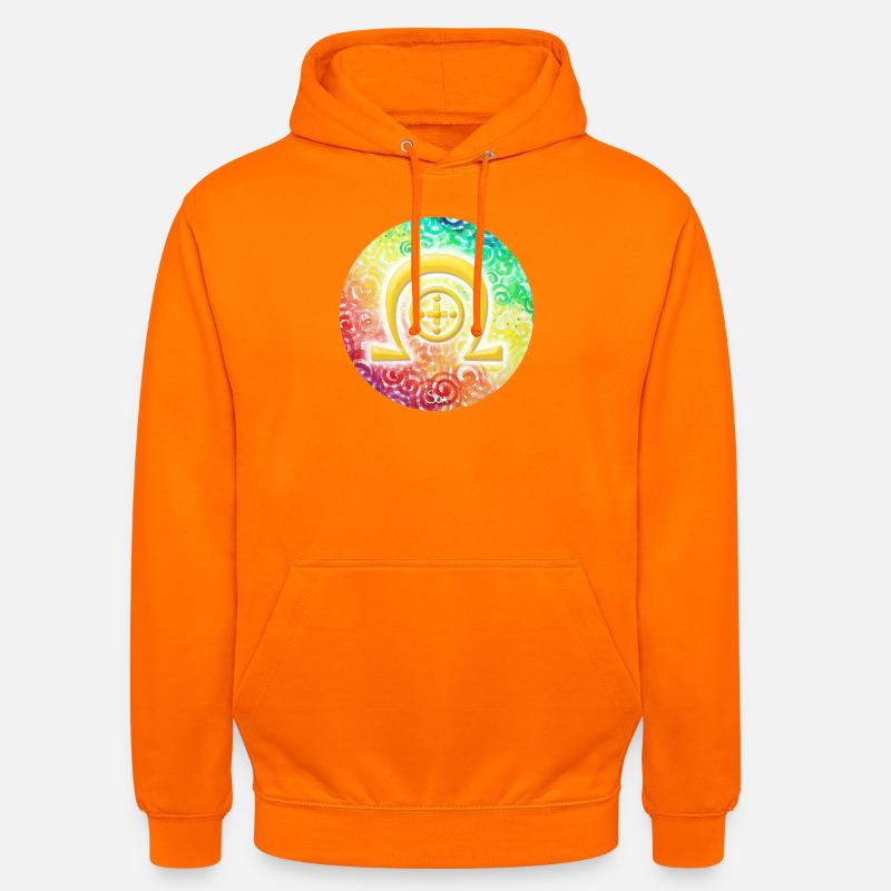 Regenbogen-Dimensionssymbol Heilung - Sonja Ariel - Unisex Hoodie - Orange
