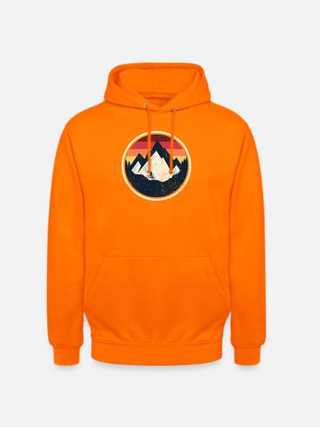 Retro Mountain Bike Sunset - Unisex Hoodie - orange
