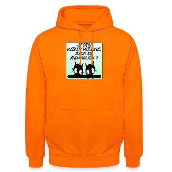 Katzensprüche Katzen - Unisex Hoodie - Orange - Vorne - AI Model Male 185 light (185cm) & AI Model Female 180 light (180cm)