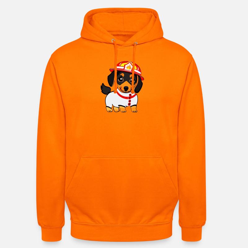 Dachshund en tant que pompier - Sweat-shirt à capuche unisexe - orange