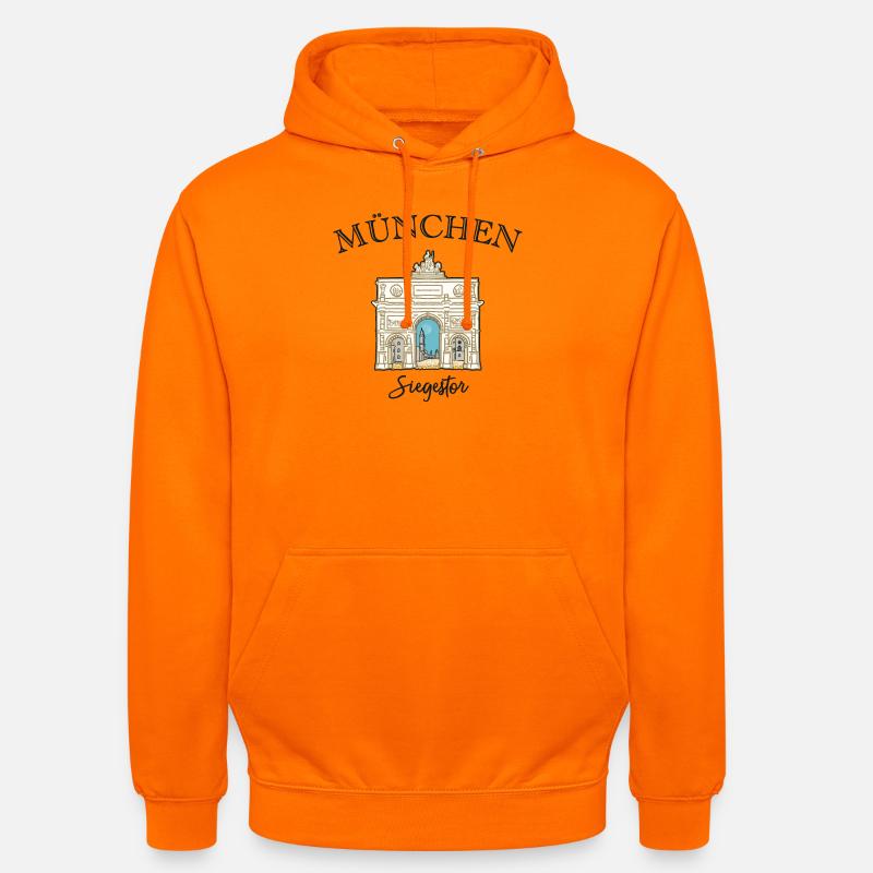 Siegestor München, Friedensmahnmal - Unisex Hoodie - Orange