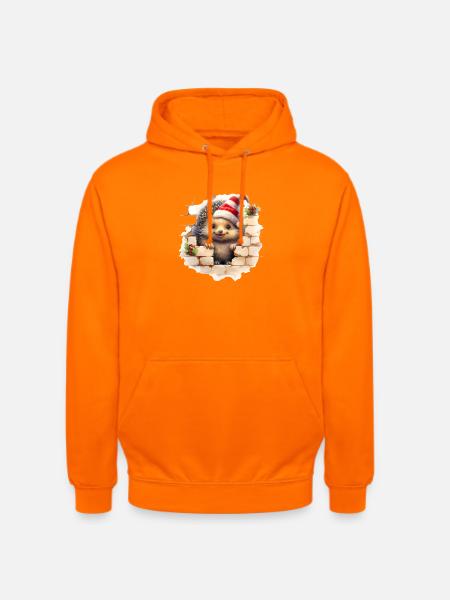 Weihnachtsigel in der Mauer - Unisex Hoodie - Orange