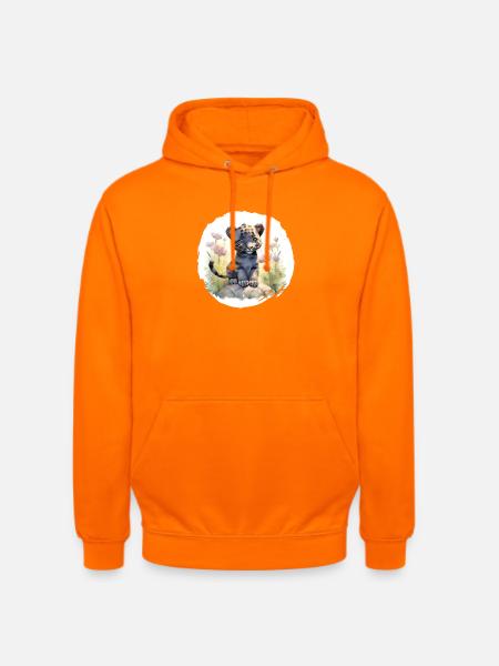 Aquarelle de panthère - Sweat-shirt à capuche unisexe - orange