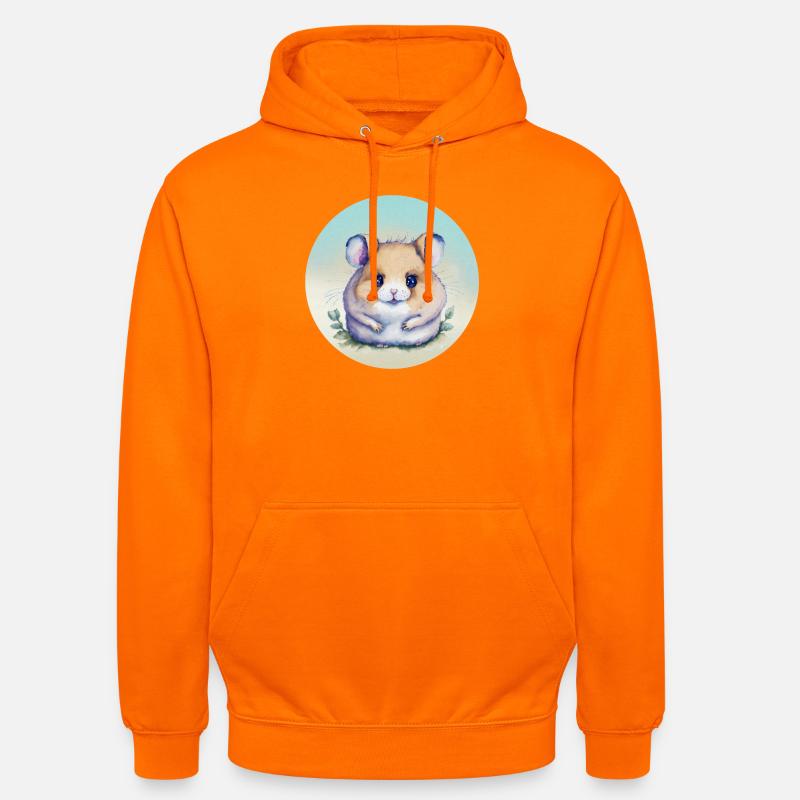 Hamster mignon aquarelle pastel - Sweat-shirt à capuche unisexe - orange